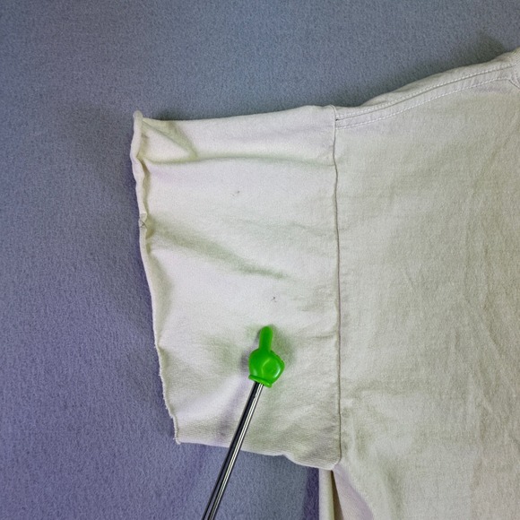 Pebby Forevee Shirt Women's Small Lovely As F!%* Graphic Cream Raw Hem Funny - Picture 7 of 8